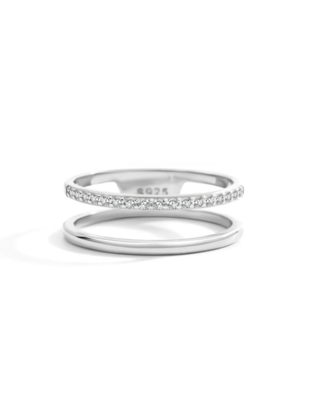 Mint & Lilly Double Band Pave Ring
